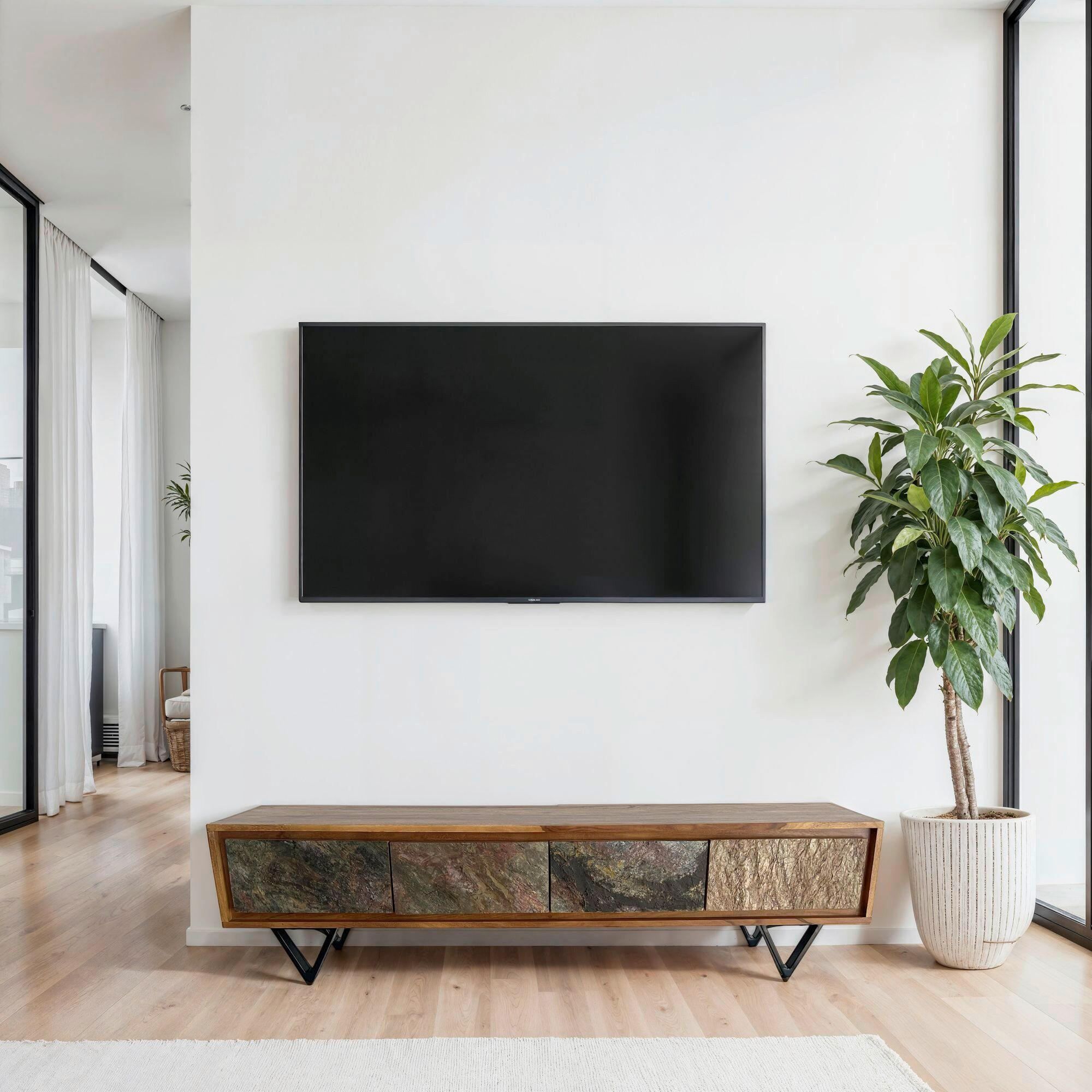 TV-BÄNK  i 160/40/35 cm  - sheshamfärgad/multicolor, Natur, metall/trä (160/40/35cm) - Livetastic