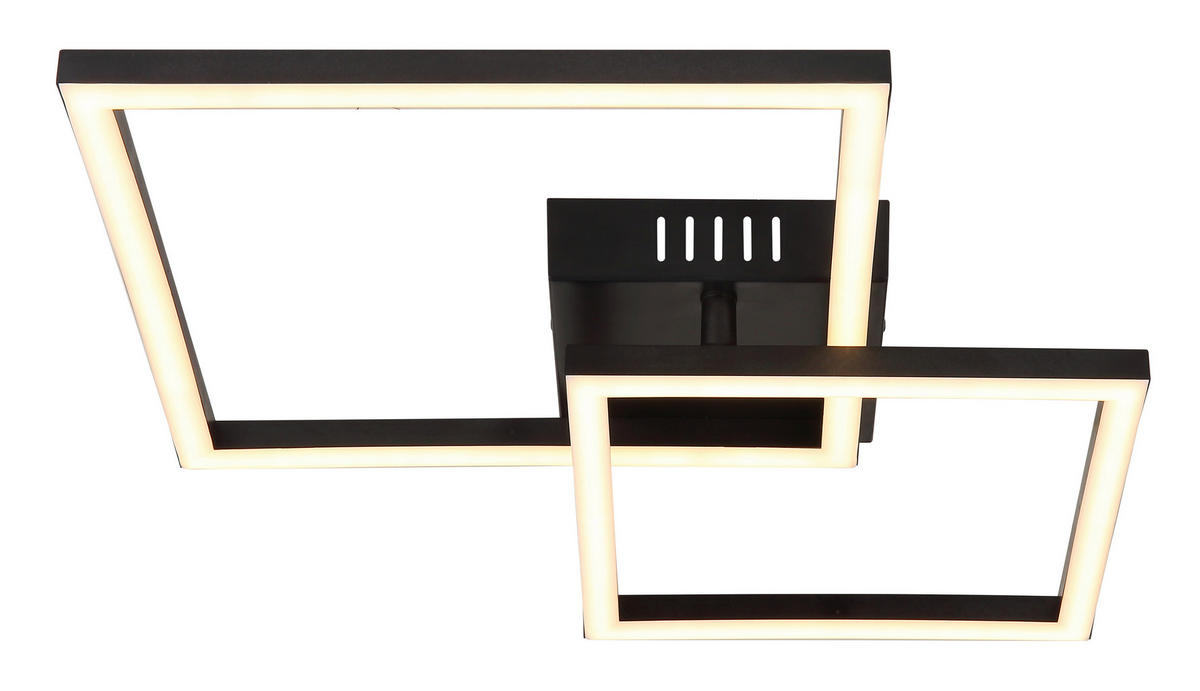 LED-DECKENLEUCHTE    48,8/35,3/6,4 cm  - Opal/Schwarz, Design, Kunststoff (48,8/35,3/6,4cm) - Globo