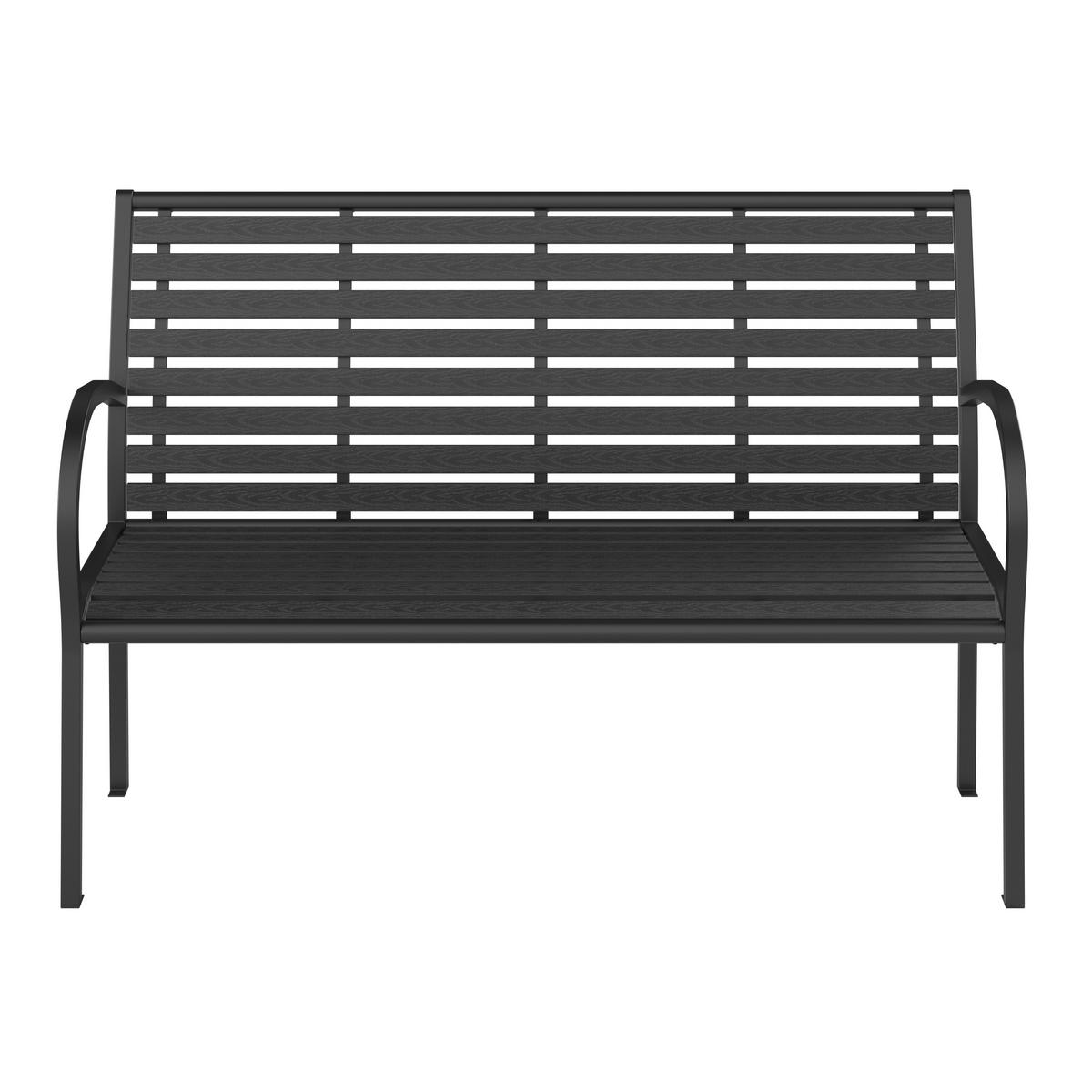 GARTENBANK 125/81/60 cm  in Schwarz  - Schwarz, MODERN, Kunststoff/Metall (125/81/60cm) - Ambia Garden