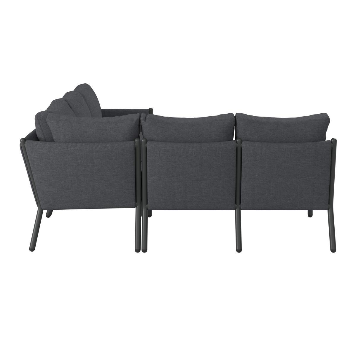 TERASOVÁ SEDACIA SÚPRAVA 3-dielne, kov, textil - tmavosivá, Modern, kov/textil (203/71/203cm) - Ambia Garden