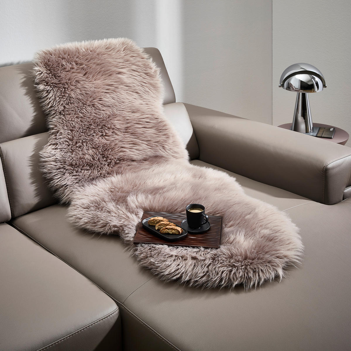 KUNSTFELL 60/180 cm Sarah Double Taupe Tierform  - Taupe, Basics, Kunststoff/Textil (60/180cm) - Novel