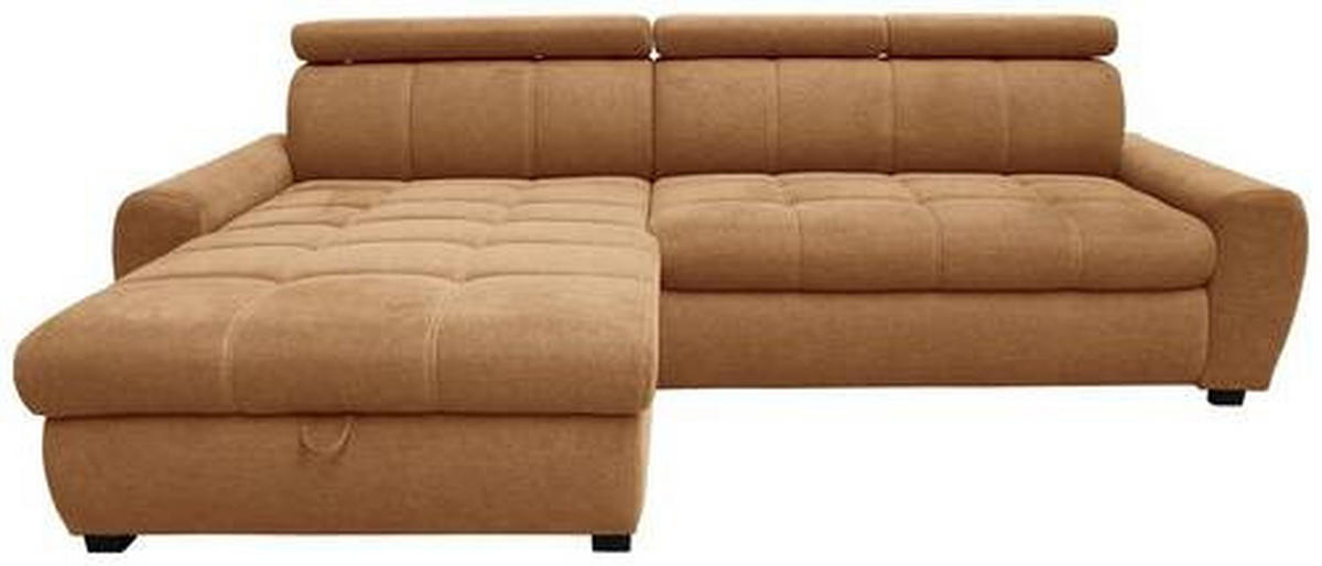 ECKSOFA inkl.Funktionen Orange Webstoff  - Schwarz/Orange, Design, Kunststoff/Textil (276/173cm) - Stylife