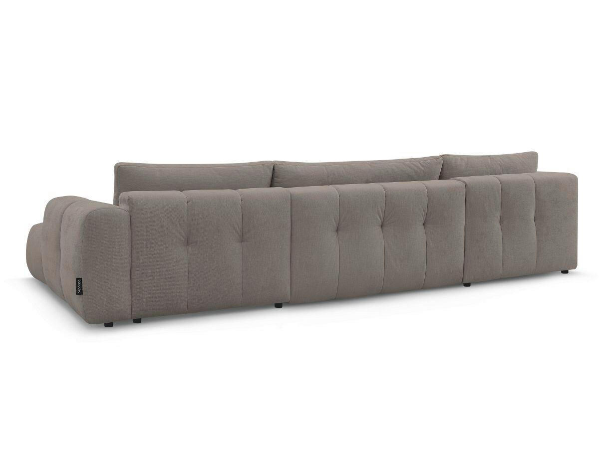 WOHNLANDSCHAFT  FUJI  Taupe Leinenoptik  - Taupe/Schwarz, MODERN, Kunststoff/Textil (204/377/160cm)