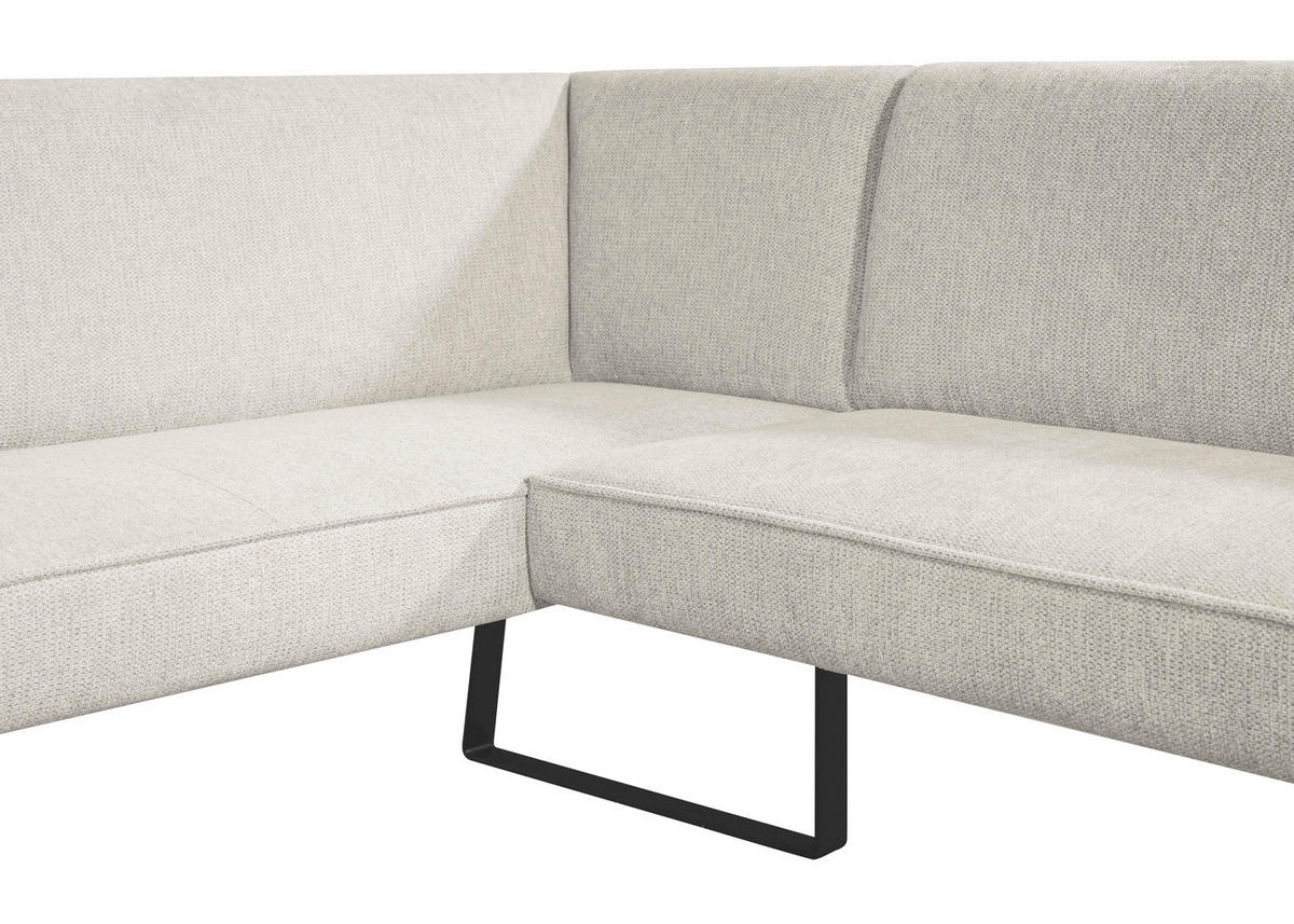 ECKBANK 189/223 cm Webstoff Schwarz, Hellgrau   - Hellgrau/Schwarz, Design, Textil/Metall (189/223cm) - Novel