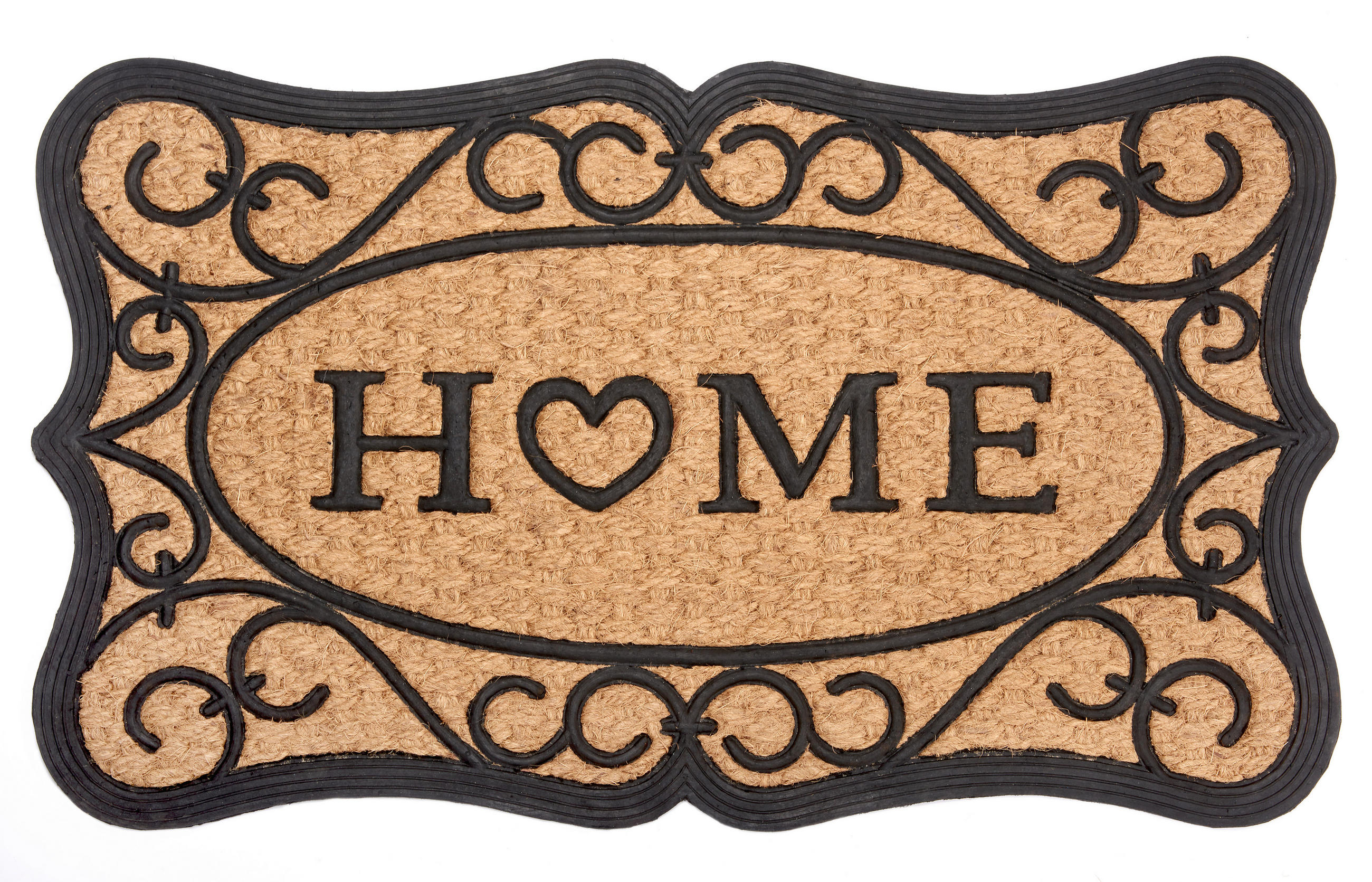 Hanse Home Kokosmatte Mix Mats Schwarz, Hellbraun 45x75 cm