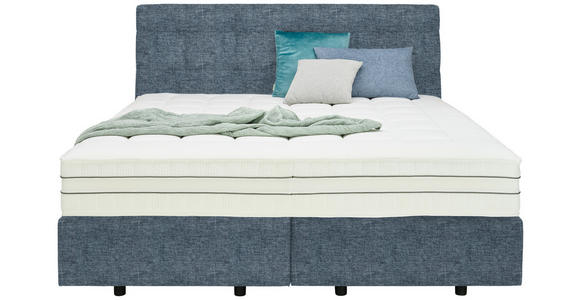 BOXSPRINGBETT 180/200 cm  in Blau  - Blau/Schwarz, Design, Kunststoff/Textil (180/200cm) - Esposa