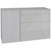 SIDEBOARD Imola  in 131/89/42 cm  - Hellgrau/Schwarz, Design, Glas/Holzwerkstoff (131/89/42cm) - Novel