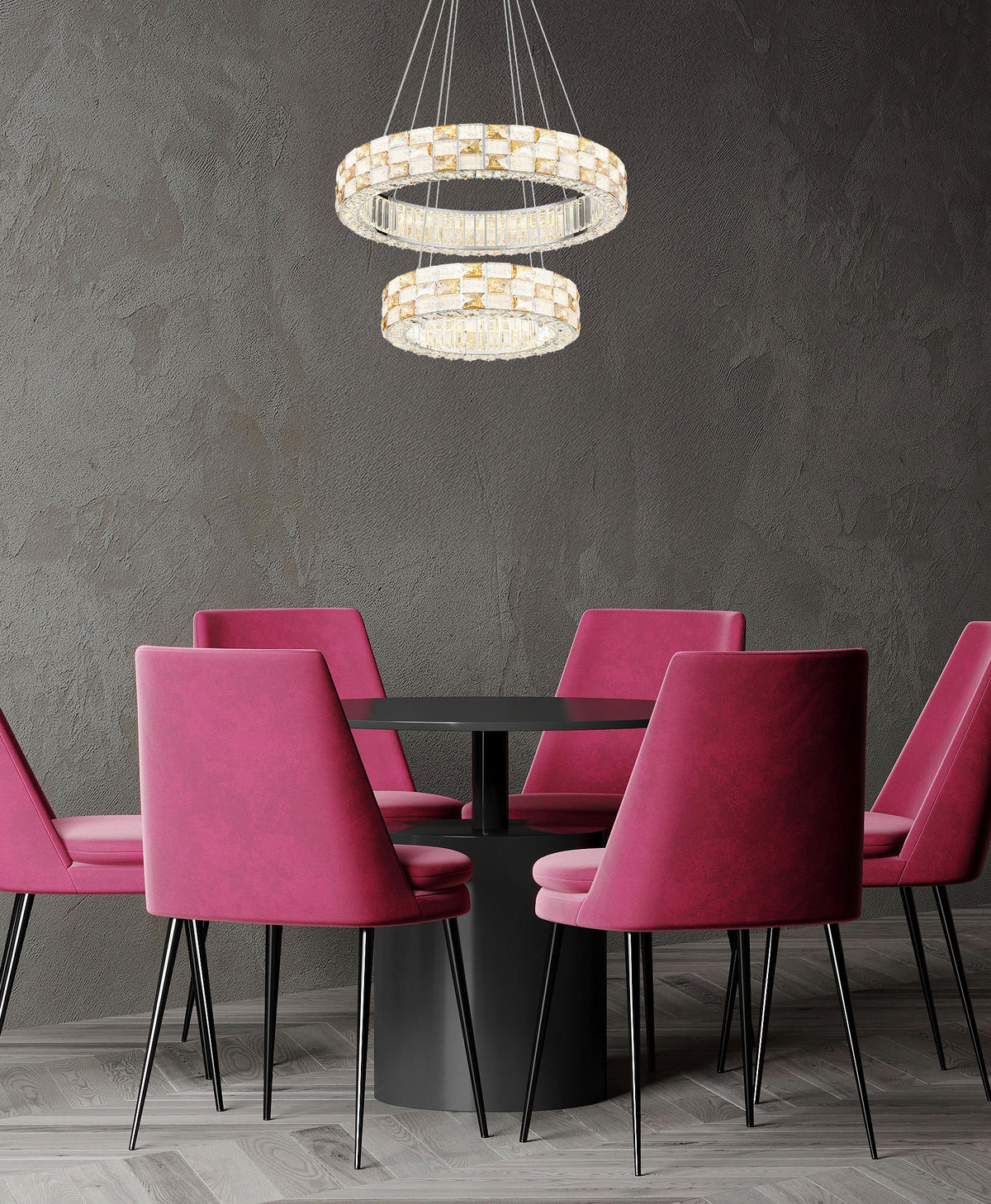LED-HÄNGELEUCHTE Lidia 61/120 cm  - Klar/Chromfarben, Design, Glas/Metall (61/120cm) - Globo