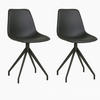 STUHL-SET 2 Stück  in Lederlook  - Schwarz, MODERN, Textil/Metall (48/86/56cm) - MID.YOU