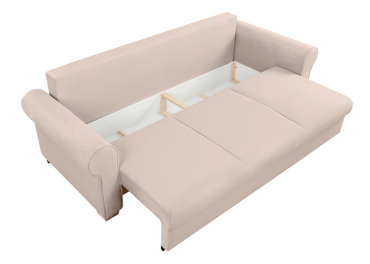 SCHLAFSOFA in Beige  - Beige/Buchefarben, Design, Holz/Textil (240/94/98cm) - MID.YOU