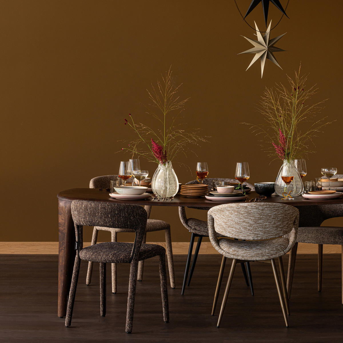 ARMLEHNSTUHL-SET 2 Stück  in Kupfer Webstoff  - Sandfarben/Kupferfarben, MODERN, Textil/Metall (57/78/57cm) - Livetastic