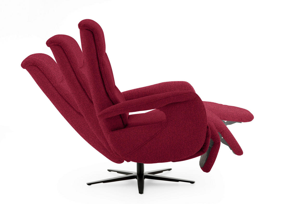 RELAXSESSEL in Textil Rot  - Rot/Schwarz, Design, Textil/Metall (71/112/83cm) - Beldomo Style