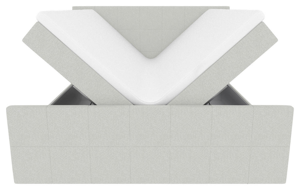 BOXBETT 160/200 cm,  in Hellgrau, Bettkasten, Topper, Matratzen, H3 = fest  - Hellgrau, KONVENTIONELL, Kunststoff/Textil (160/200cm) - Boxxx