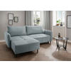 ECKSCHLAFSOFA in Cord Hellblau  - Schwarz/Hellblau, Basics, Holz/Textil (238/174cm) - Livetastic
