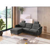 ECKSOFA in Flachgewebe Schwarz  163/244 cm  - Eichefarben/Schwarz, KONVENTIONELL, Holz/Textil (163/244cm) - Sit & More
