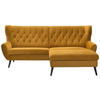 ECKSOFA in Cord Currygelb  - Currygelb/Schwarz, Design, Holz/Textil (237/165cm) - Stylife