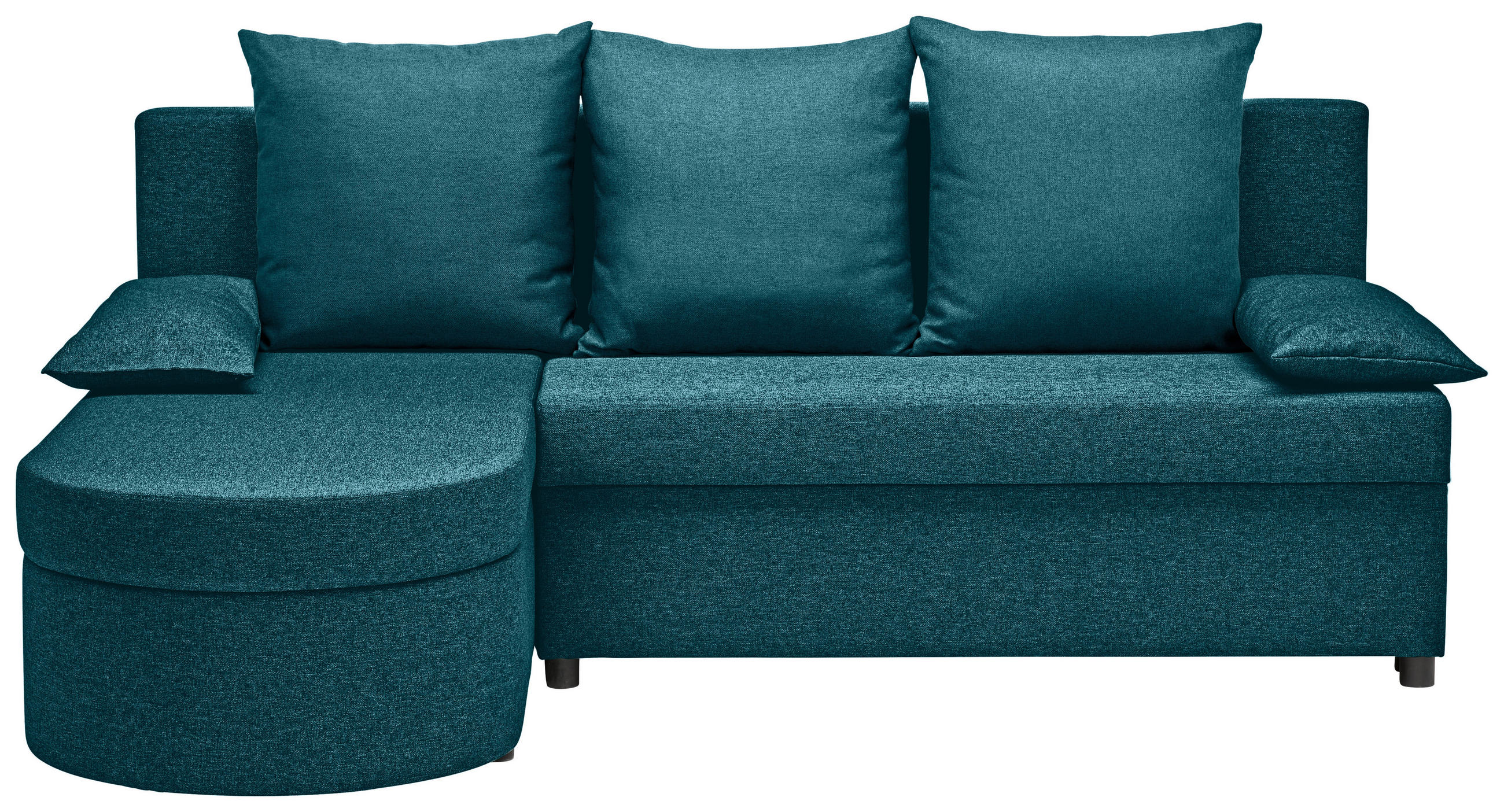 ECKSOFA Türkis Webstoff  - Türkis/Anthrazit, KONVENTIONELL, Kunststoff/Textil (159/196cm) - Ti'me
