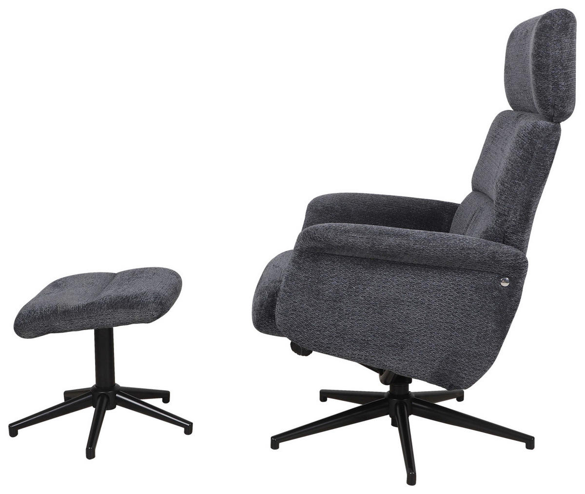 RELAXSESSELSET Webstoff    - Schwarz/Dunkelblau, Design, Textil/Metall (74/106-96/72-101cm) - Carryhome