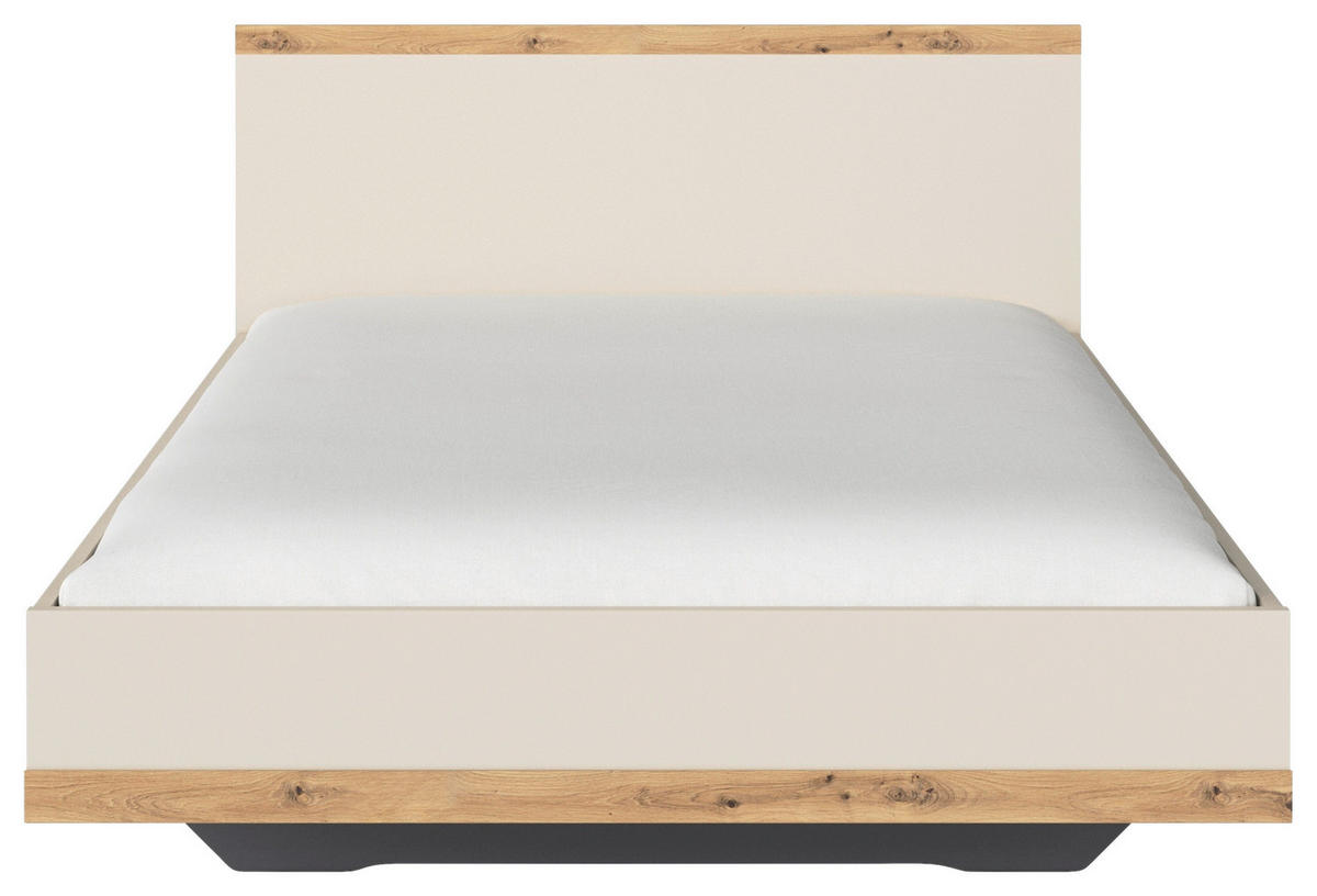 BETT 140/200 cm,  in Champagner, Eiche Artisan  - Champagner/Eiche Artisan, Design (140/200cm) - Stylife