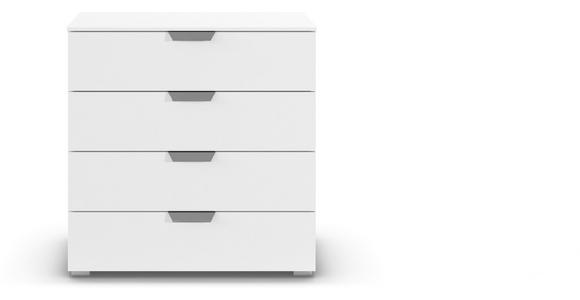 KOMMODE  in 80/81/42 cm  - Chromfarben/Weiß, Design, Holzwerkstoff/Metall (80/81/42cm) - Carryhome