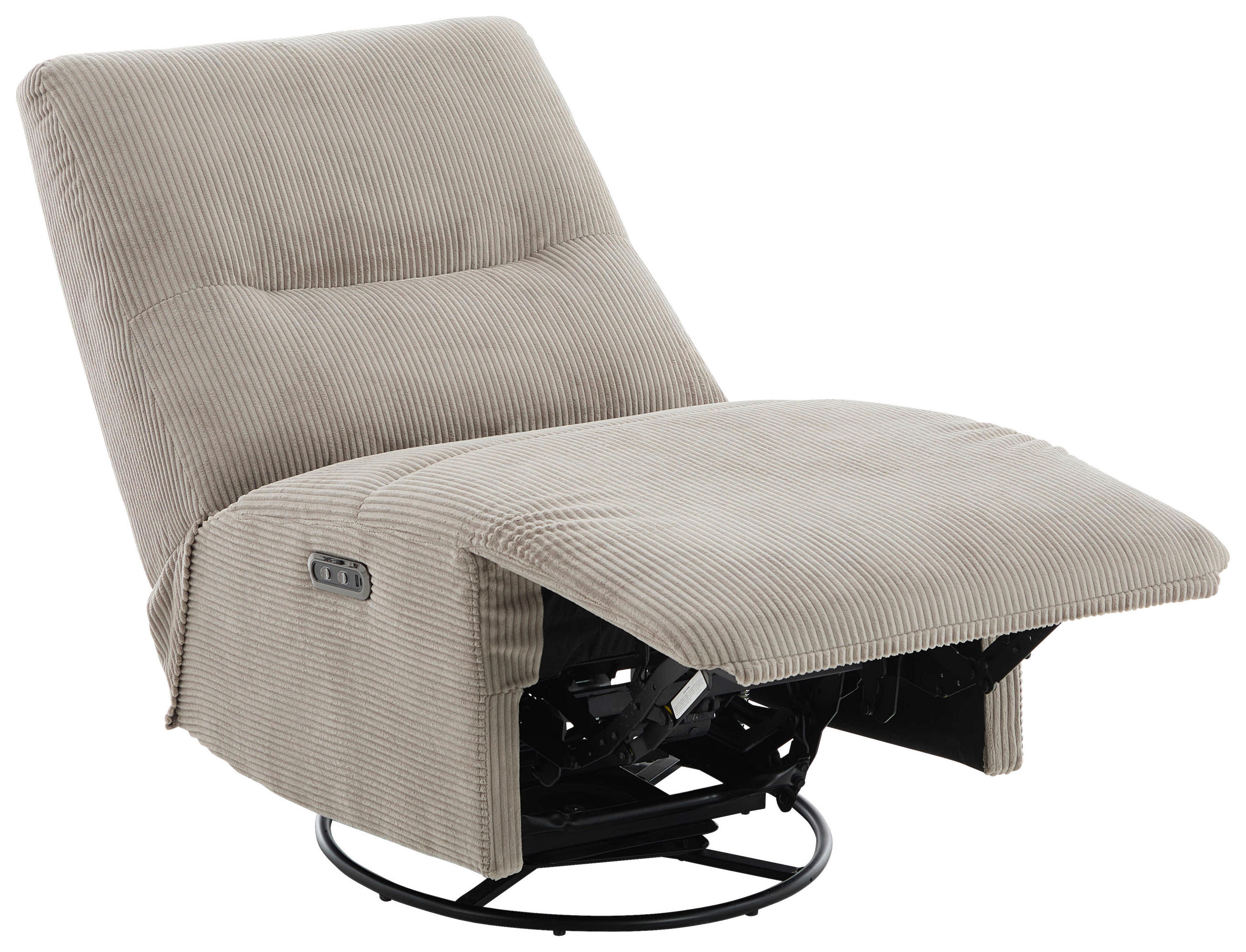 RELAXSESSEL Cord Rücken echt    - Schwarz/Grau, Design, Textil/Metall (74/105/92cm) - Carryhome