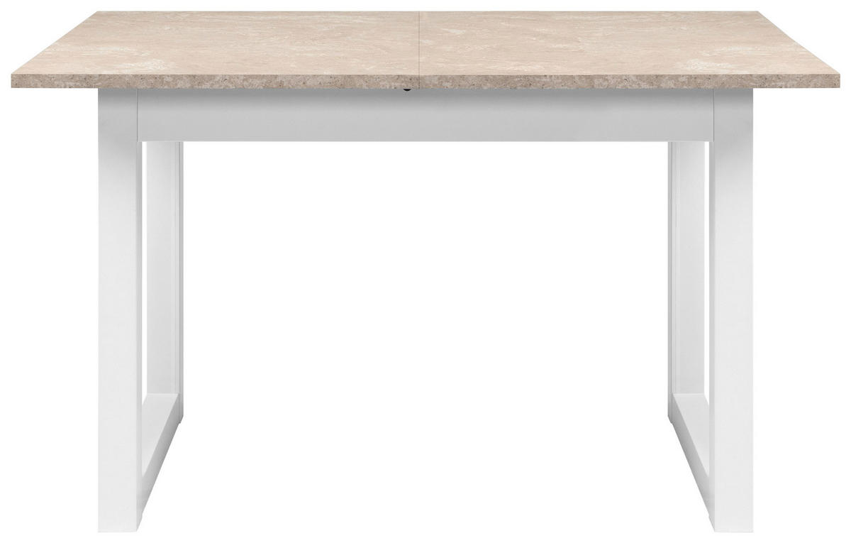 JÍDELNÍ STŮL, bílá, pískové barvy, 120/80/75 cm - bílá/pískové barvy, Basics, kompozitní dřevo (120/80/75cm) - MID.YOU