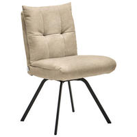 STUHL - Hellbraun/Schwarz, Design, Textil/Metall (50/84/68cm) - Welnova