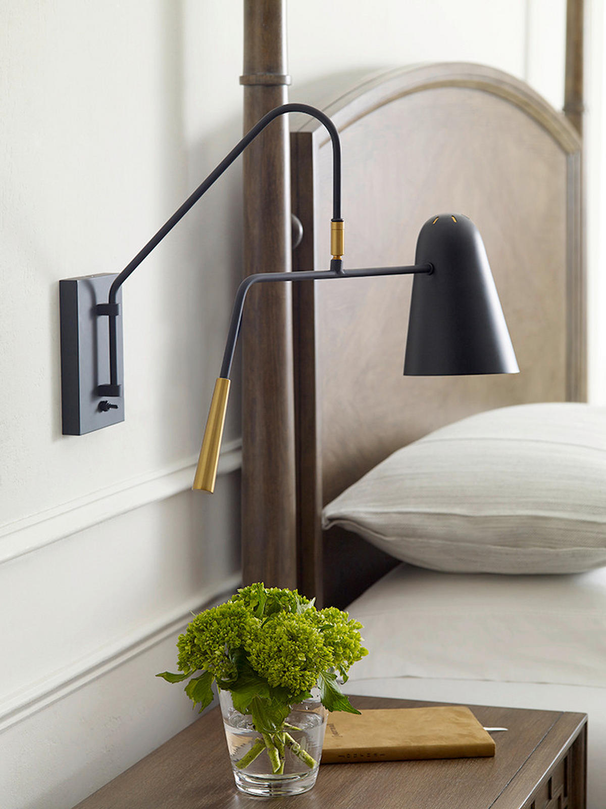 WANDLEUCHTE Simon 13.6/43.9 /62.3 cm   - Schwarz, Design, Metall (13.6/43.9 /62.3cm) - Elstead Lighting