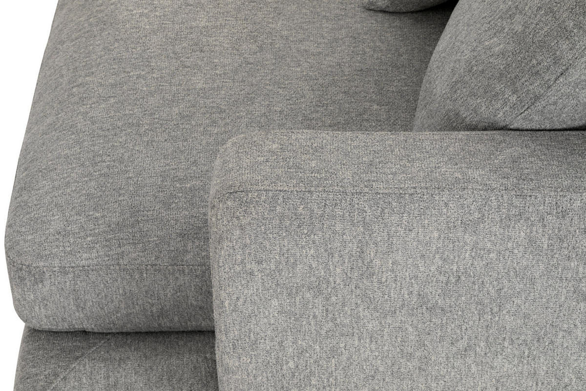 ECKSOFA Grau Webstoff  - Schwarz/Grau, Design, Textil/Metall (212/323cm) - Livetastic