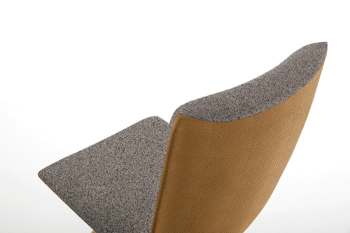 STUHL Flachgewebe  - Currygelb/Eichefarben, Design, Holz/Textil (48/91/63cm) - Koinor