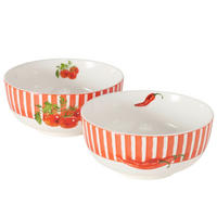 MÜSLISCHALE  - Rot/Weiß, Trend, Keramik (14/6.3cm)