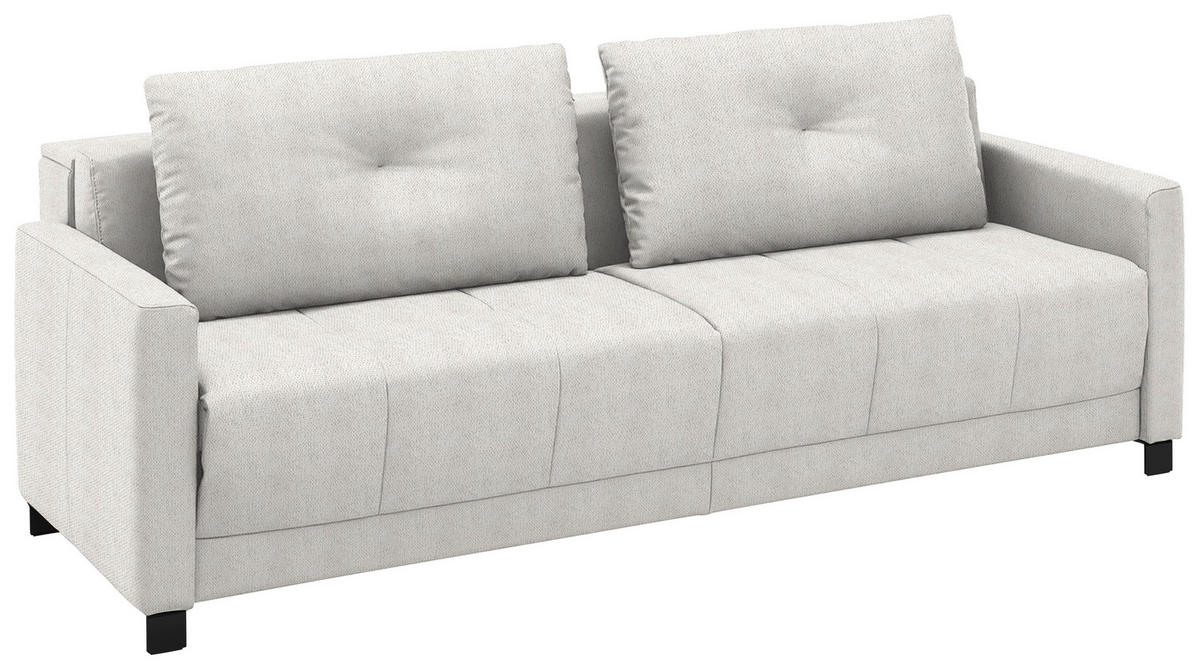 SCHLAFSOFA Flachgewebe Naturfarben haustierfreundlicher Bezug, Armteil rechts, Armteil links, Bettfunktion erhältlich, Schlafen auf Sitzhöhe, Stoffauswahl  - Schwarz/Naturfarben, Konventionell, Textil/Metall (232/77/116cm) - Dieter Knoll