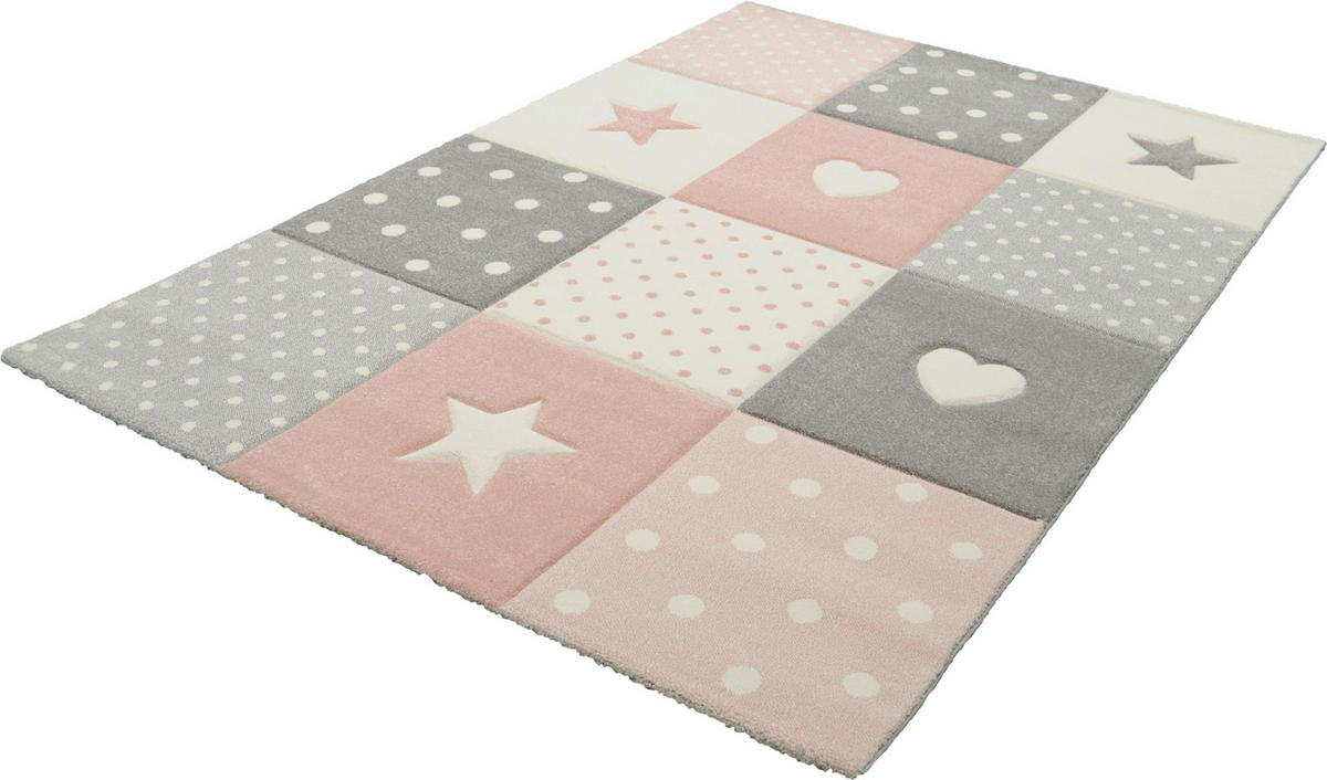 KINDERTEPPICH 120/170 cm Pastel Kids  - Hellrosa/Grau, LIFESTYLE, Textil (120/170cm)