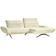 ECKSOFA  in Chenille Creme  280/170-195 cm  - Creme/Schwarz, Design, Textil/Metall (280/170-195cm) - Dieter Knoll