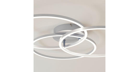 LED-DECKENLEUCHTE Fontana 71/52/9 cm  - Alufarben, Design, Kunststoff/Metall (71/52/9cm) - Novel