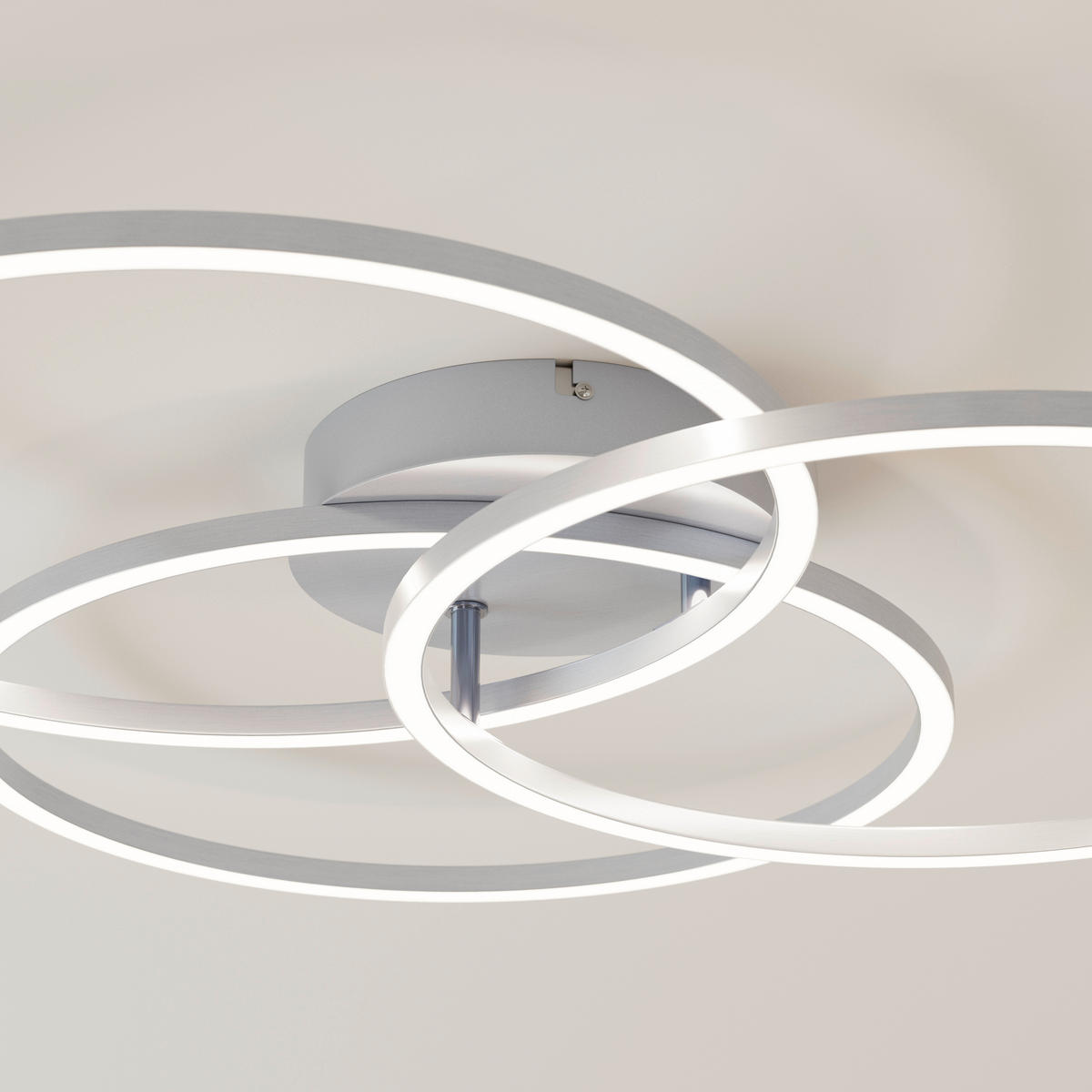 LED-DECKENLEUCHTE Fontana 71/52/9 cm  - Alufarben, Design, Kunststoff/Metall (71/52/9cm) - Novel