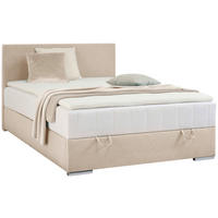 BOXBETT 90/200 cm  in Beige  - Chromfarben/Beige, KONVENTIONELL, Kunststoff/Textil (90/200cm) - Carryhome