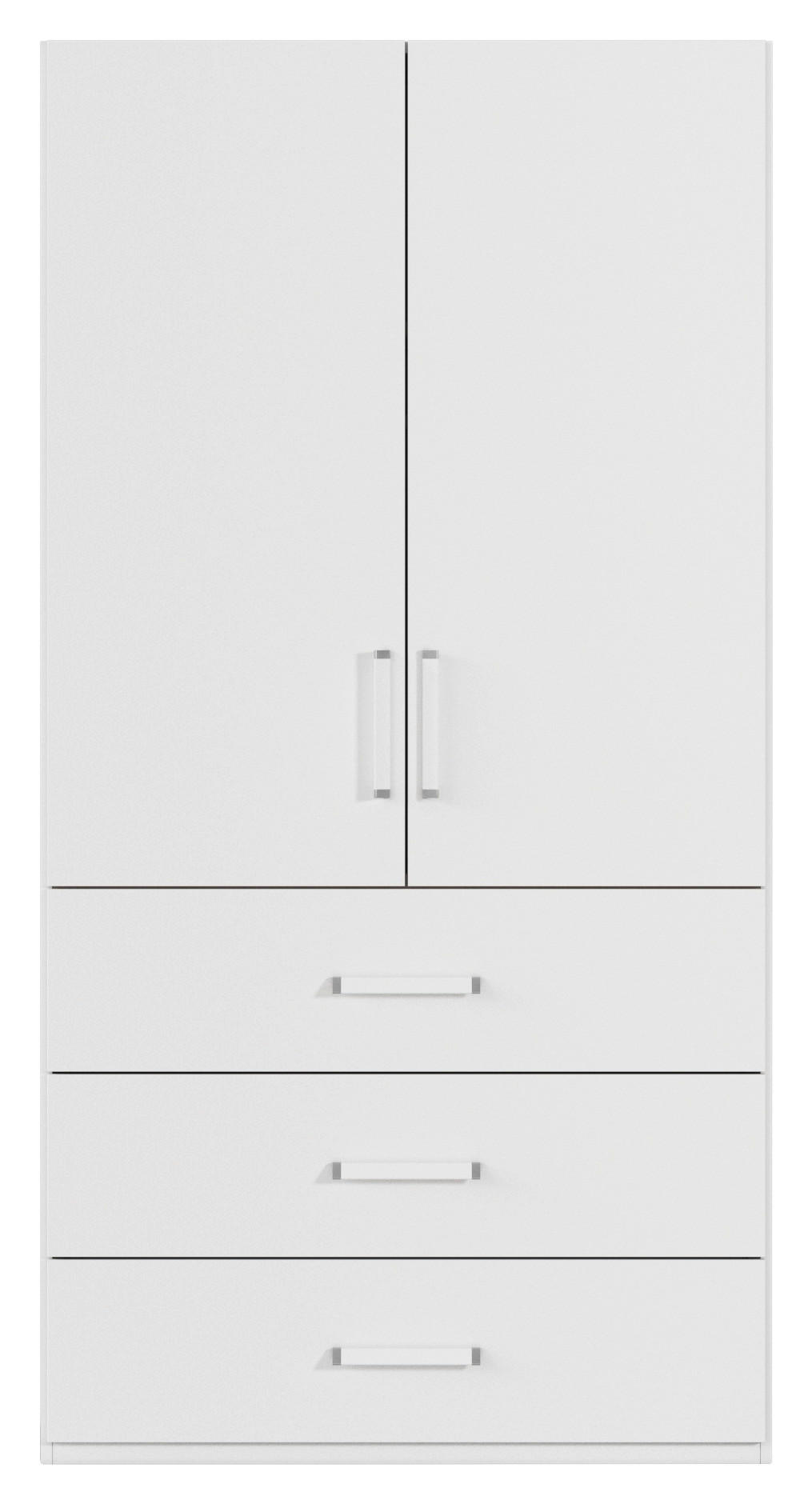 DREHTÜRENSCHRANK 101/197/60 cm 2-türig Weiß  - Weiß, Design, Holzwerkstoff/Kunststoff (101/197/60cm) - Novel