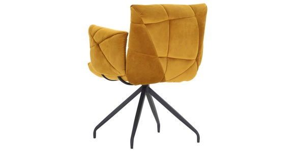 ARMLEHNSTUHL   Velours  - Gelb/Schwarz, Design, Textil/Metall (68/88/66cm) - Landscape