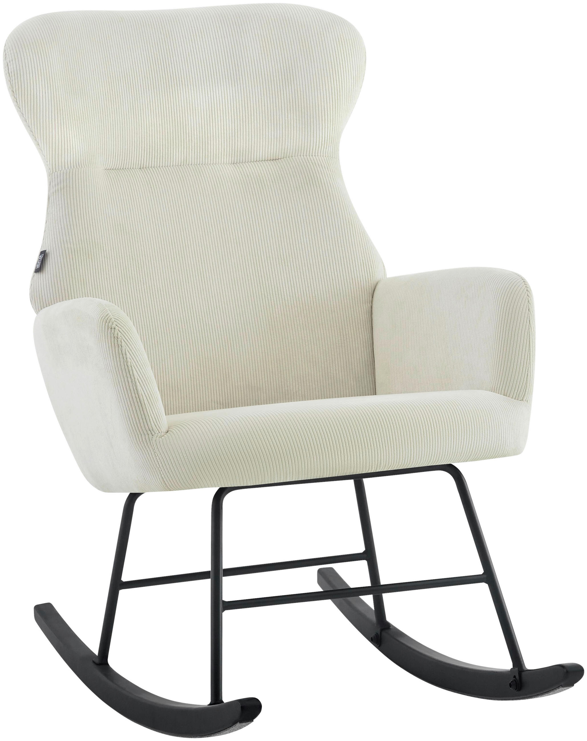 SCHAUKELSESSEL in Cord Naturfarben, Schwarz  - Schwarz/Naturfarben, Design, Holz/Textil (65/97/94cm) - Ti'me