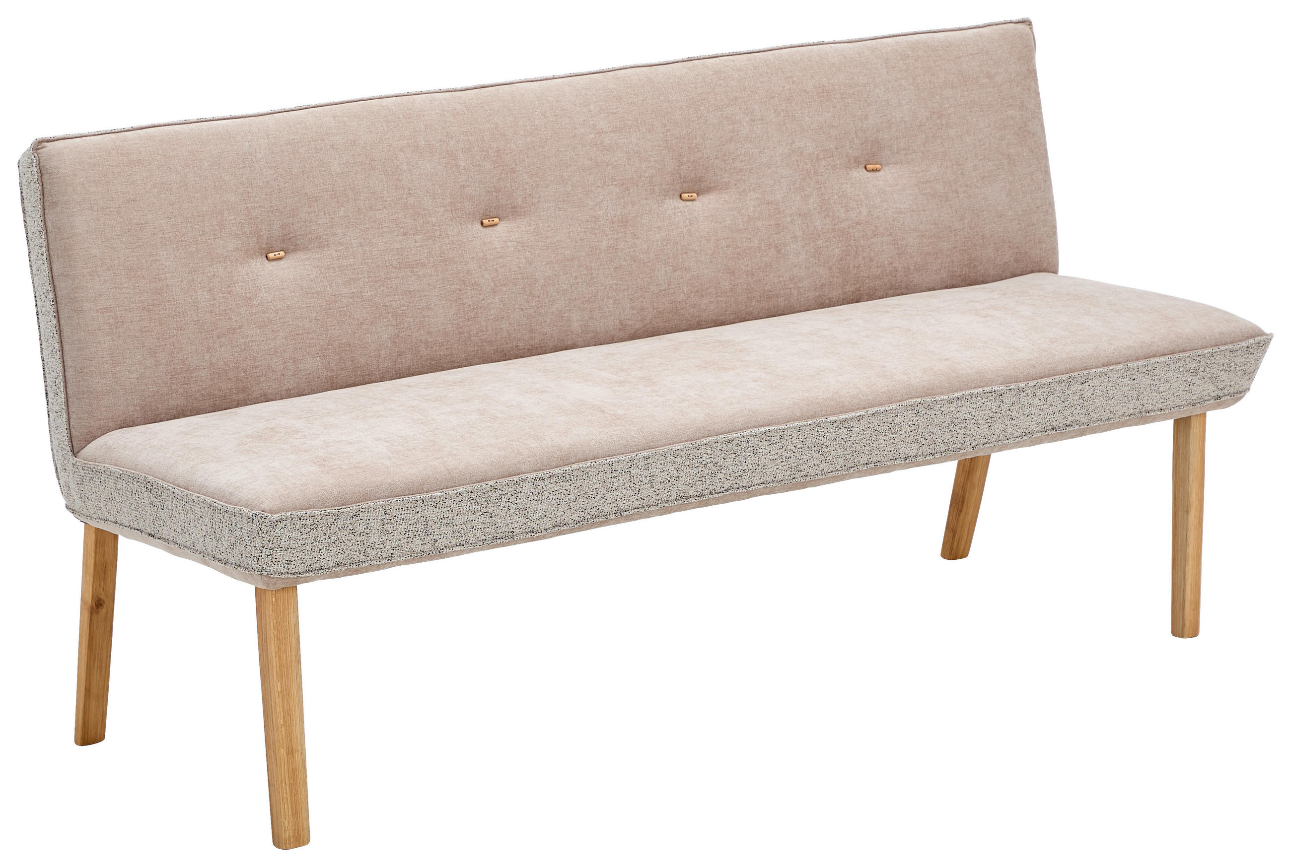 SITZBANK 177/88/63 cm  in Taupe  - Taupe/Eichefarben, Design, Holz/Textil (177/88/63cm) - Linea Natura