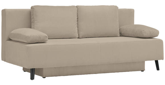 SCHLAFSOFA in Cord Hellbraun - Hellbraun/Schwarz, MODERN, Textil/Metall (193/85/88cm) - Novel