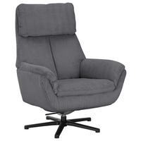 RELAXSESSEL Cord    - Anthrazit/Schwarz, Design, Textil/Metall (79/108/89cm) - Beldomo Style