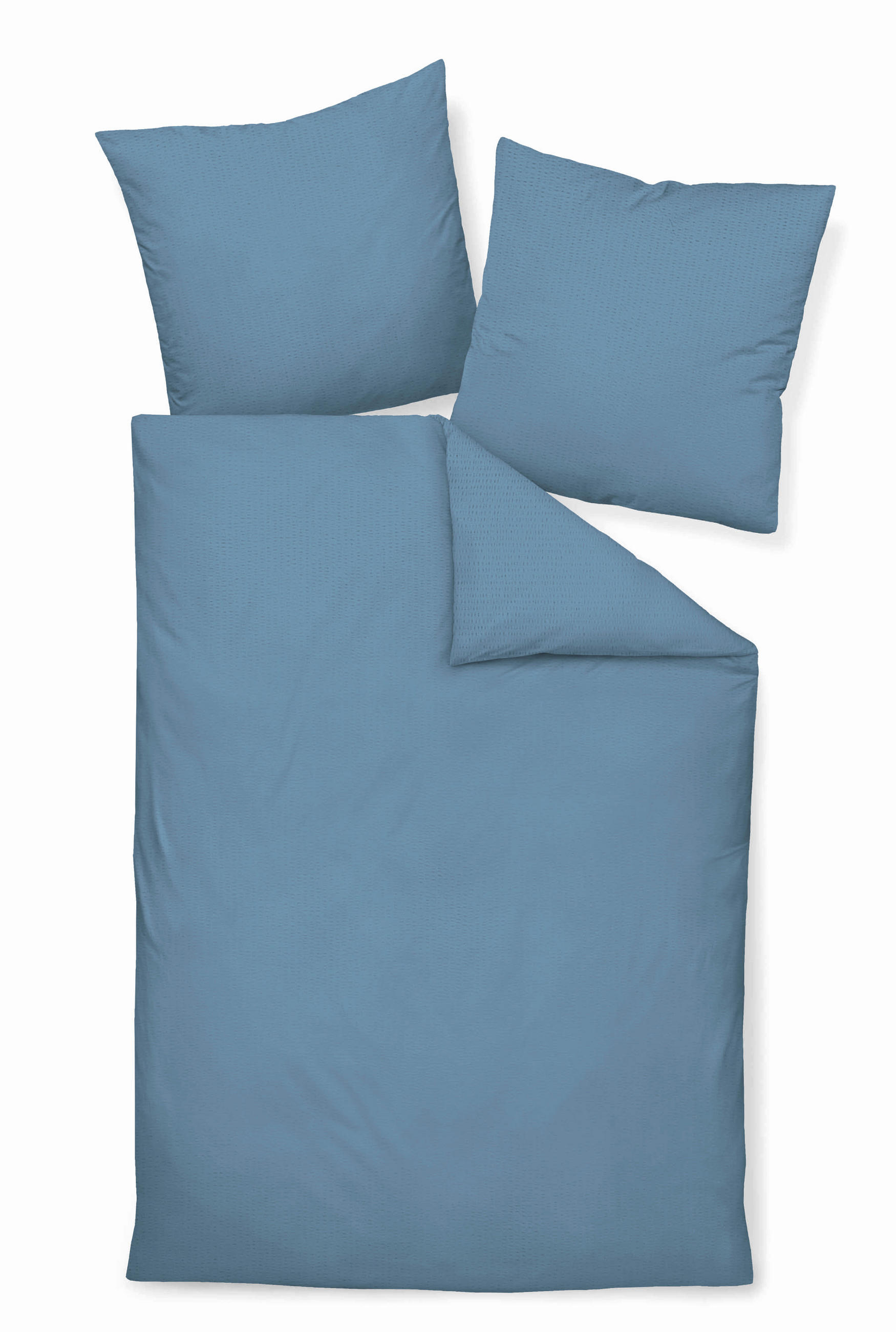BETTWÄSCHE Seersucker 155/200 cm  - Blau, Basics, Textil (155/200cm) - Janine