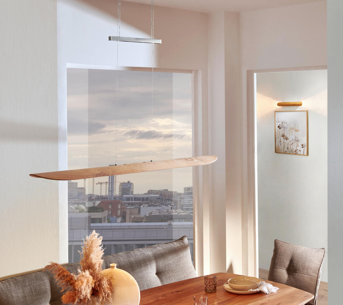 LED-HÄNGELEUCHTE 120/18/80-160 cm  - Natur, Holz (120/18/80-160cm) - Waldwelt