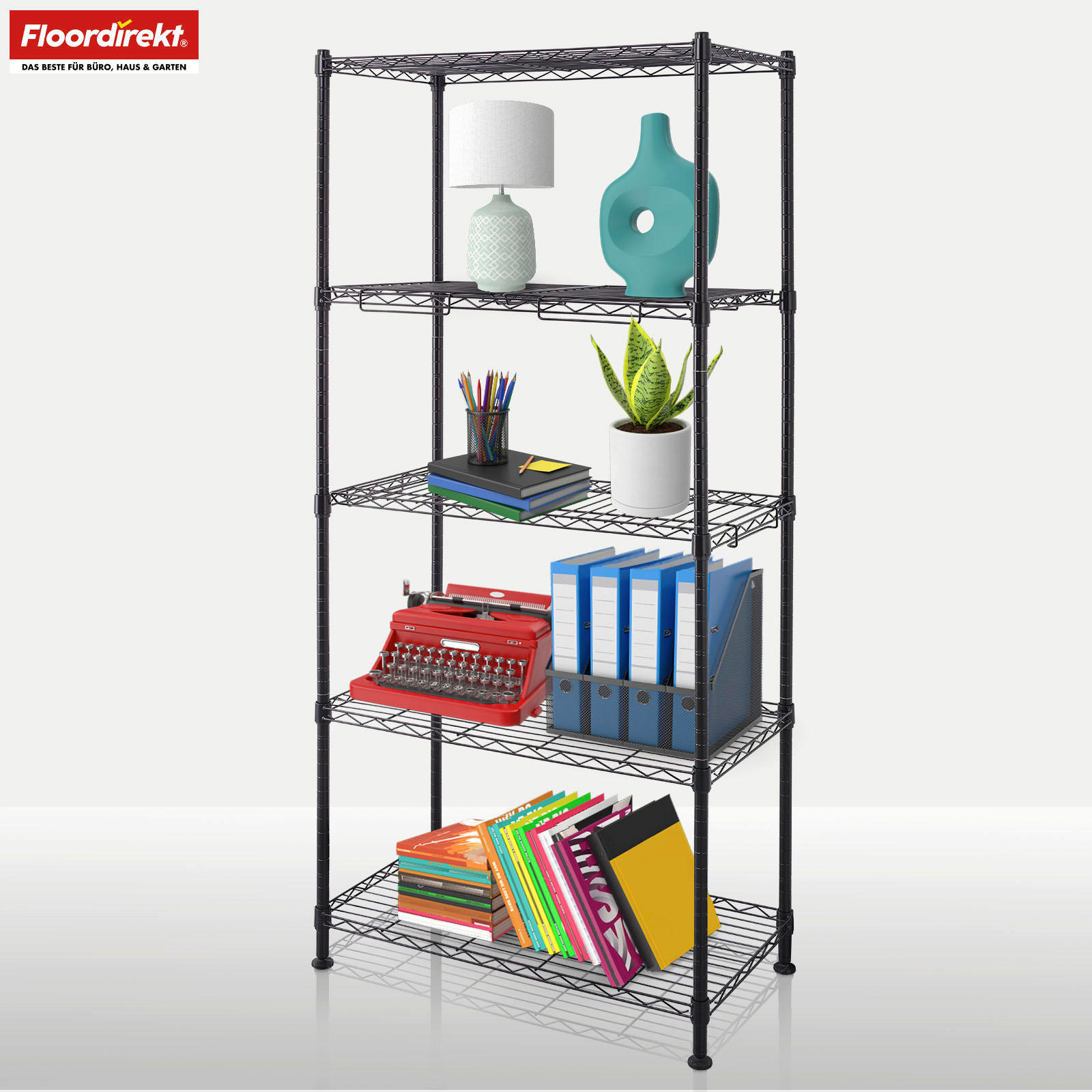 SCHWERLASTREGAL 75/170/40 cm  - Schwarz, Basics, Metall (75/170/40cm) - Floordirekt