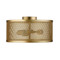 DECKENLEUCHTE Fishnet 45/45/21 cm   - Goldfarben, MODERN, Metall (45/45/21cm) - Searchlight