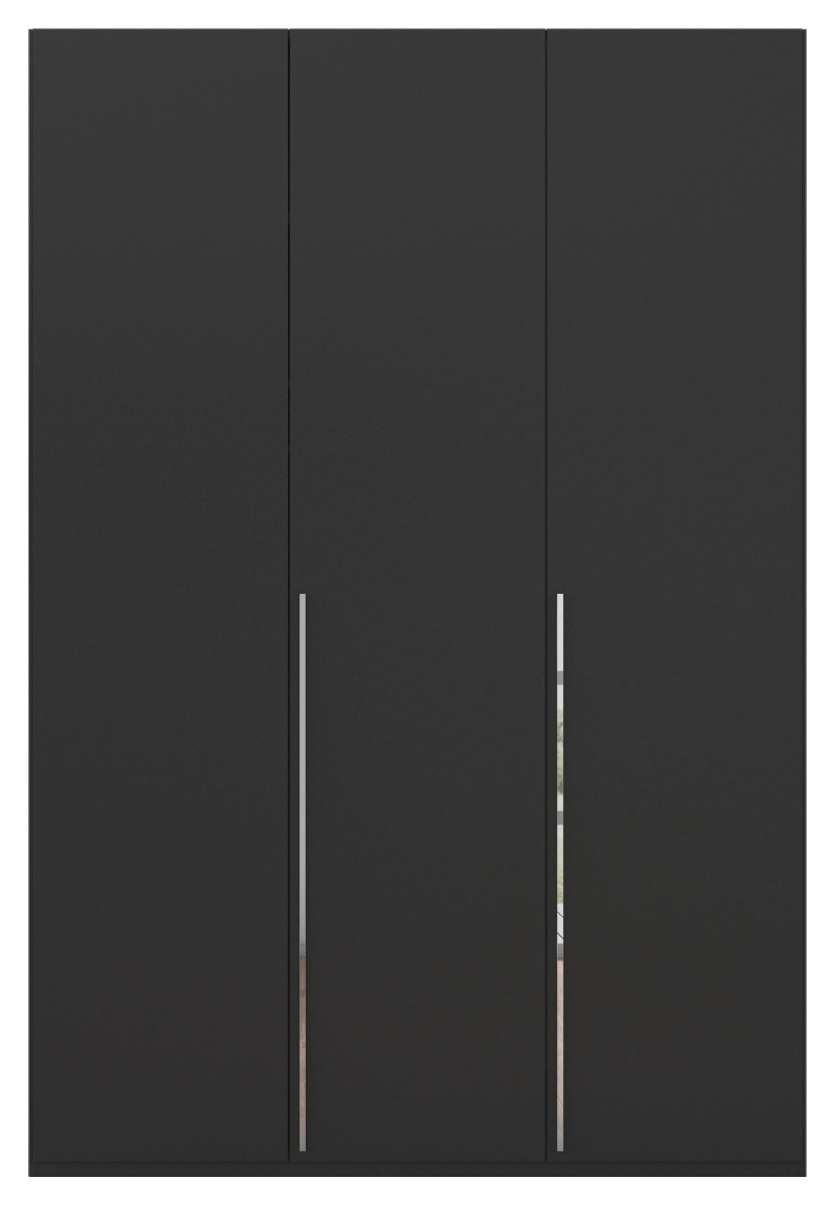 DREHTÜRENSCHRANK 151/223/60 cm 3-türig Schwarz  - Chromfarben/Schwarz, Design, Holzwerkstoff/Metall (151/223/60cm) - home24