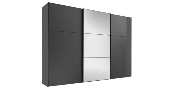 SCHWEBETÜRENSCHRANK  in Anthrazit  - Anthrazit/Schwarz, Holzwerkstoff/Metall (298/222/68cm) - Moderano