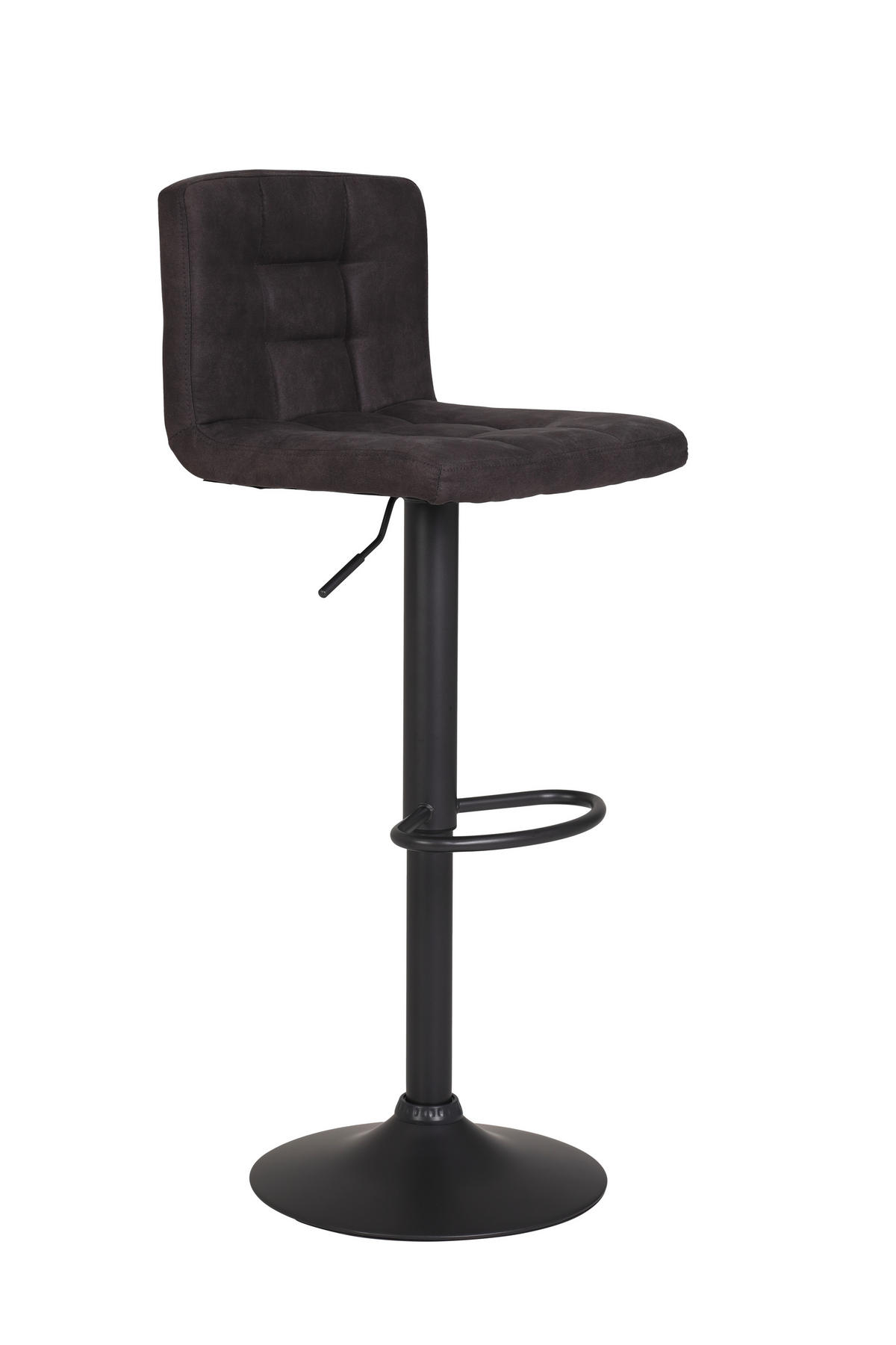 BARHOCKER-SET Mikrofaser Anthrazit Stahl Sitzfläche 360° drehbar  - Dunkelgrau/Anthrazit, MODERN, Textil/Metall (40/85/48cm) - MID.YOU